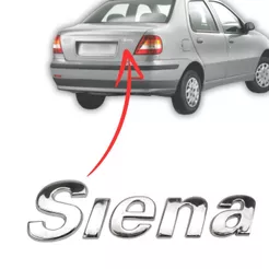 Emblema Letreiro SIENA 2000 a 2016 Cromado