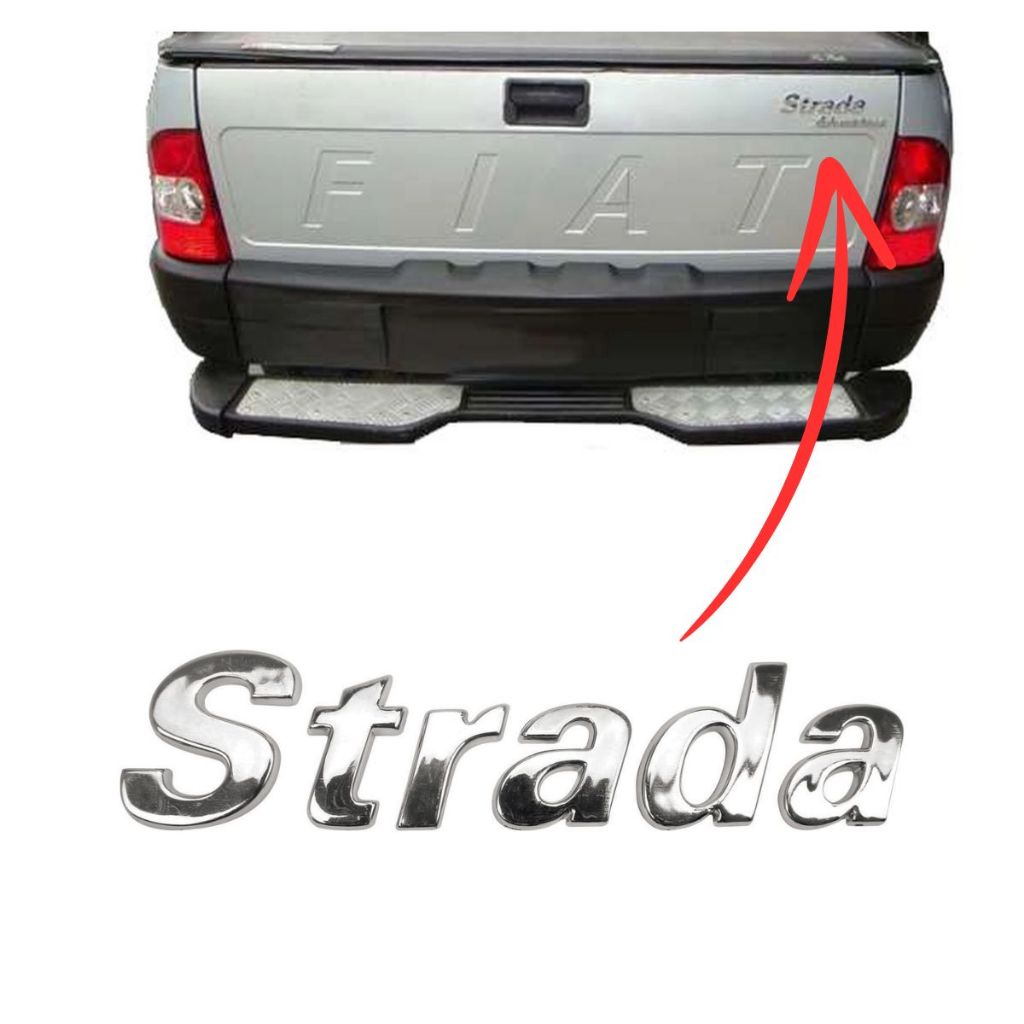 Emblema Letreiro STRADA 2000 a 2005 Cromado