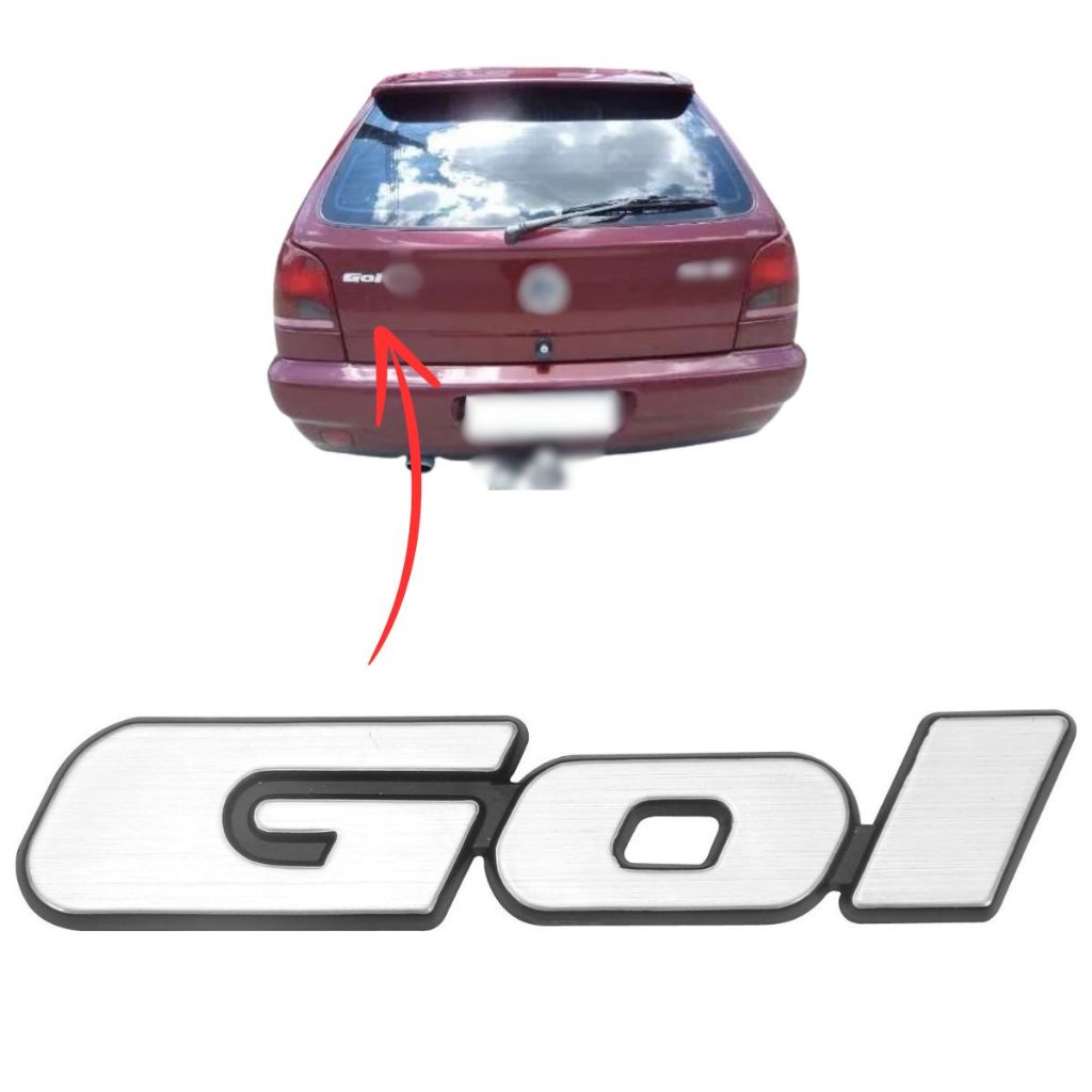 Emblema letreiro GOL G2 – 1995 a 1997 – CINZA ESCOVADO em Oferta na Shopee
