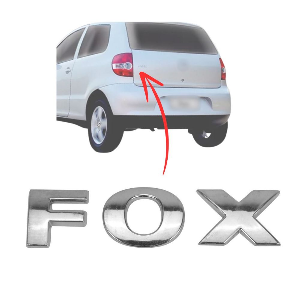 Emblema letreiro FOX G3 2004 a 2010 cromado ou preto em Oferta na Shopee
