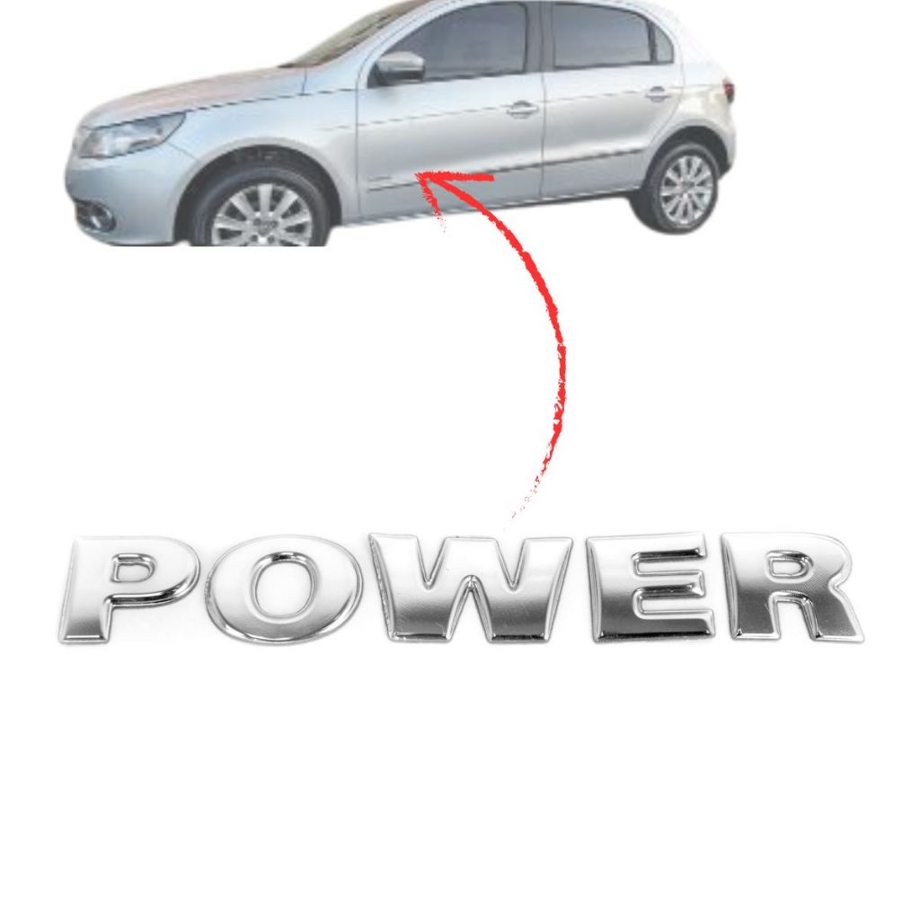 Emblema letreiro POWER  do  Gol G5 (GV) 2009 a 2013 em Oferta na Shopee
