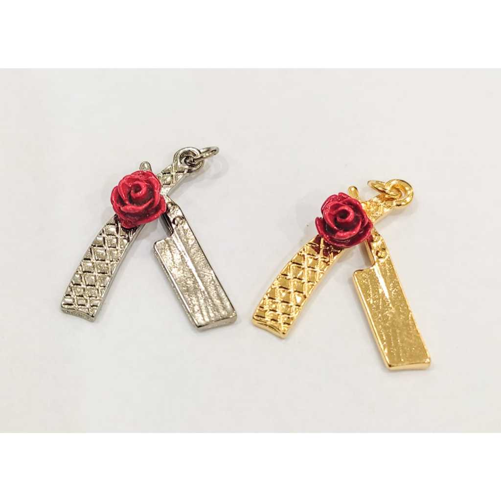 Pingente Navalhete com Rosa 2 cores