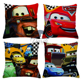 KIT 4 CAPAS DE ALMOFADA INFANTIL CARROS  RELÂMPAGO MCQUEEN IDEAL PARA DECORAÇÃO TAMANHO 45X45