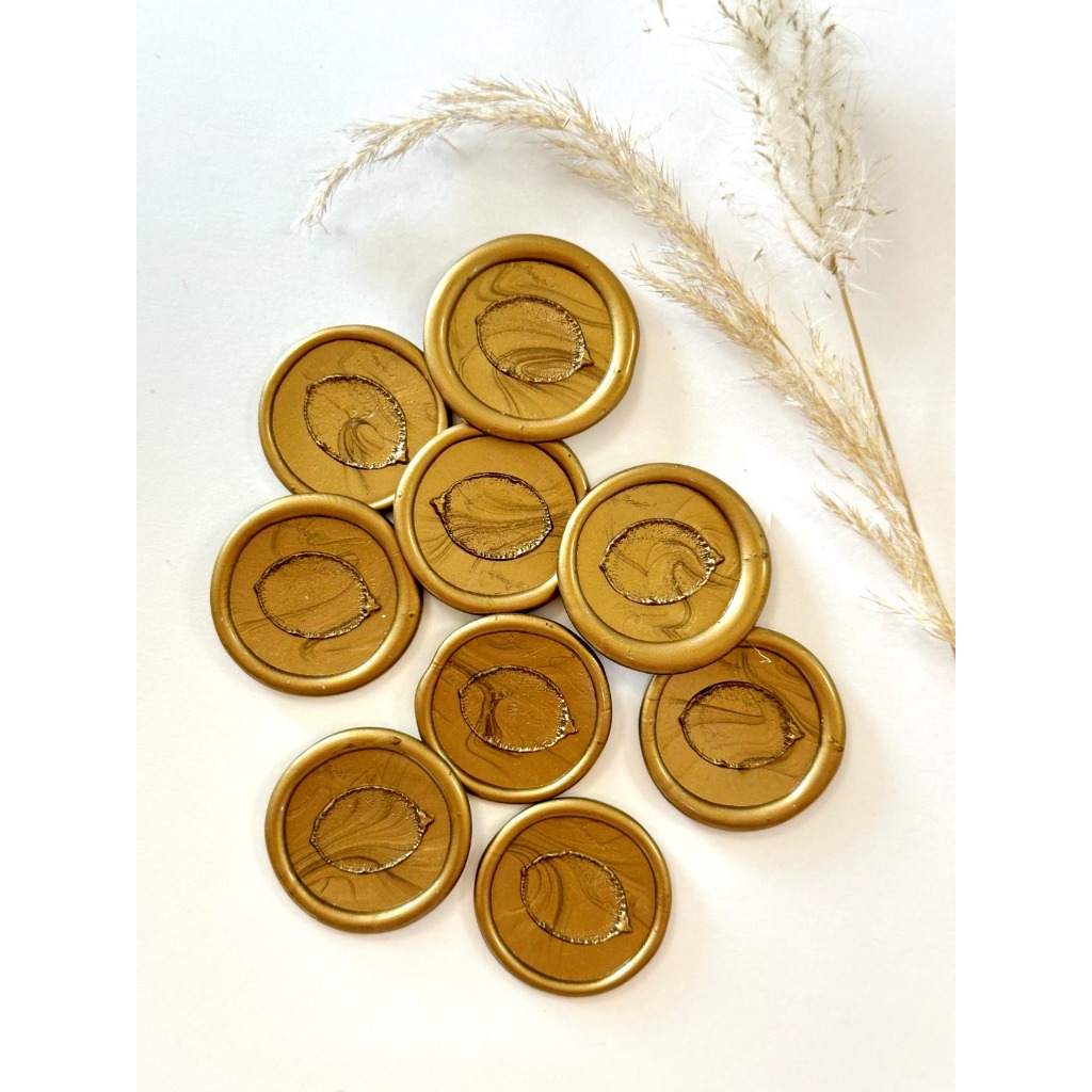 Lacres de cera Limão convite de casamento kit 10un - Envio Imediato