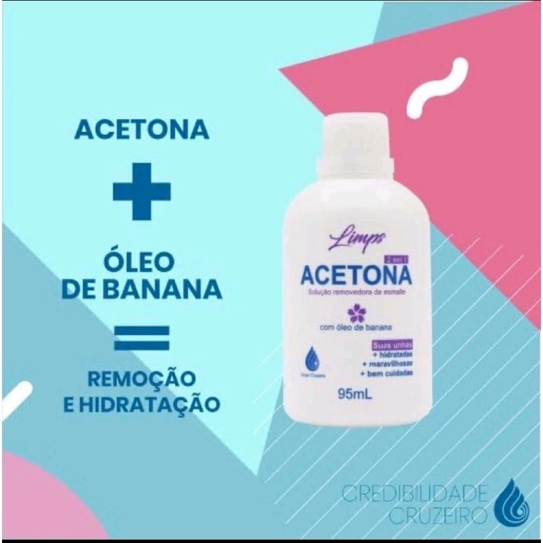 Acetona Removedor Limps C/ Óleo de Banana 95ml