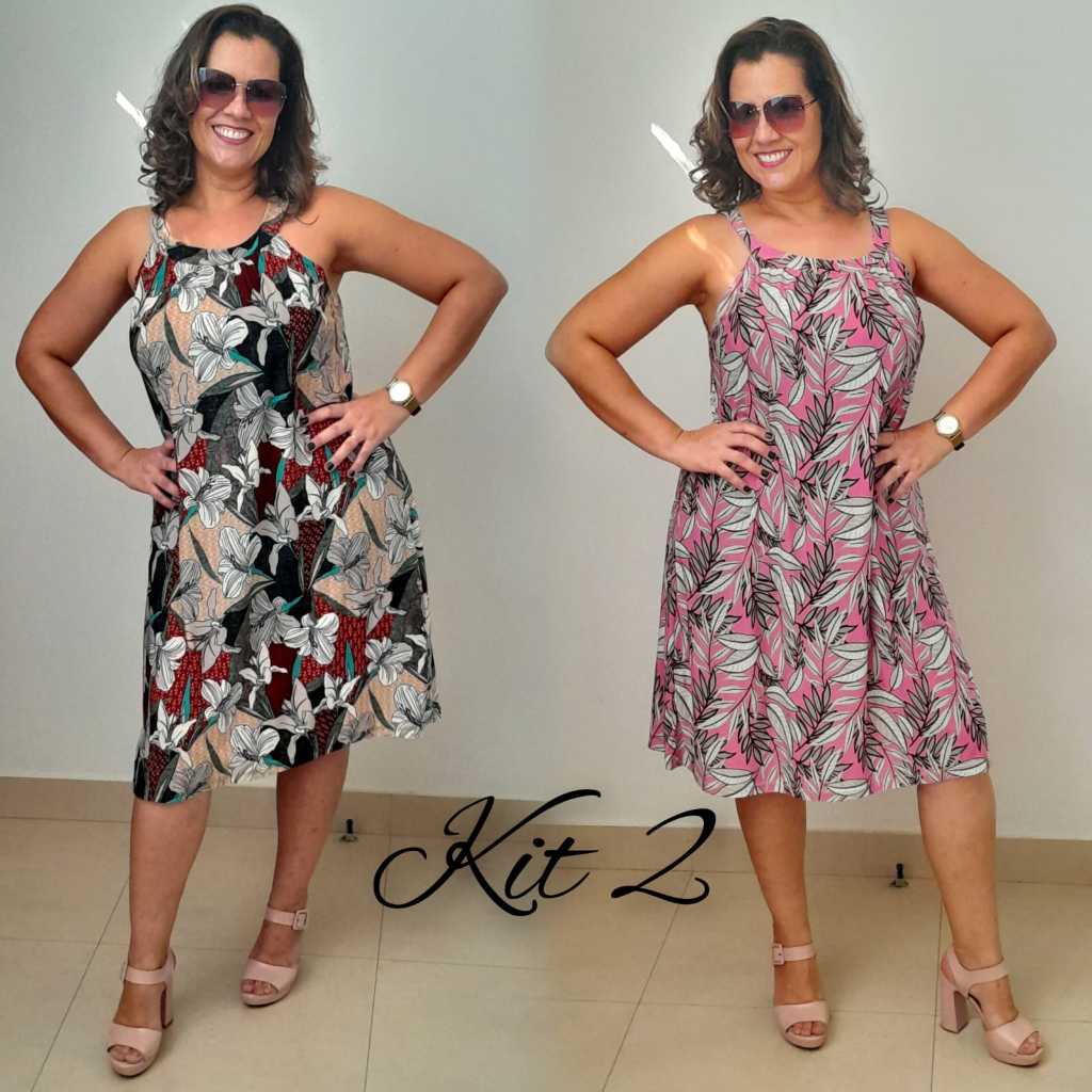 KIT DE 2 Vestidos De Alcinha Feminino De Liganete Soltinho E Confortável