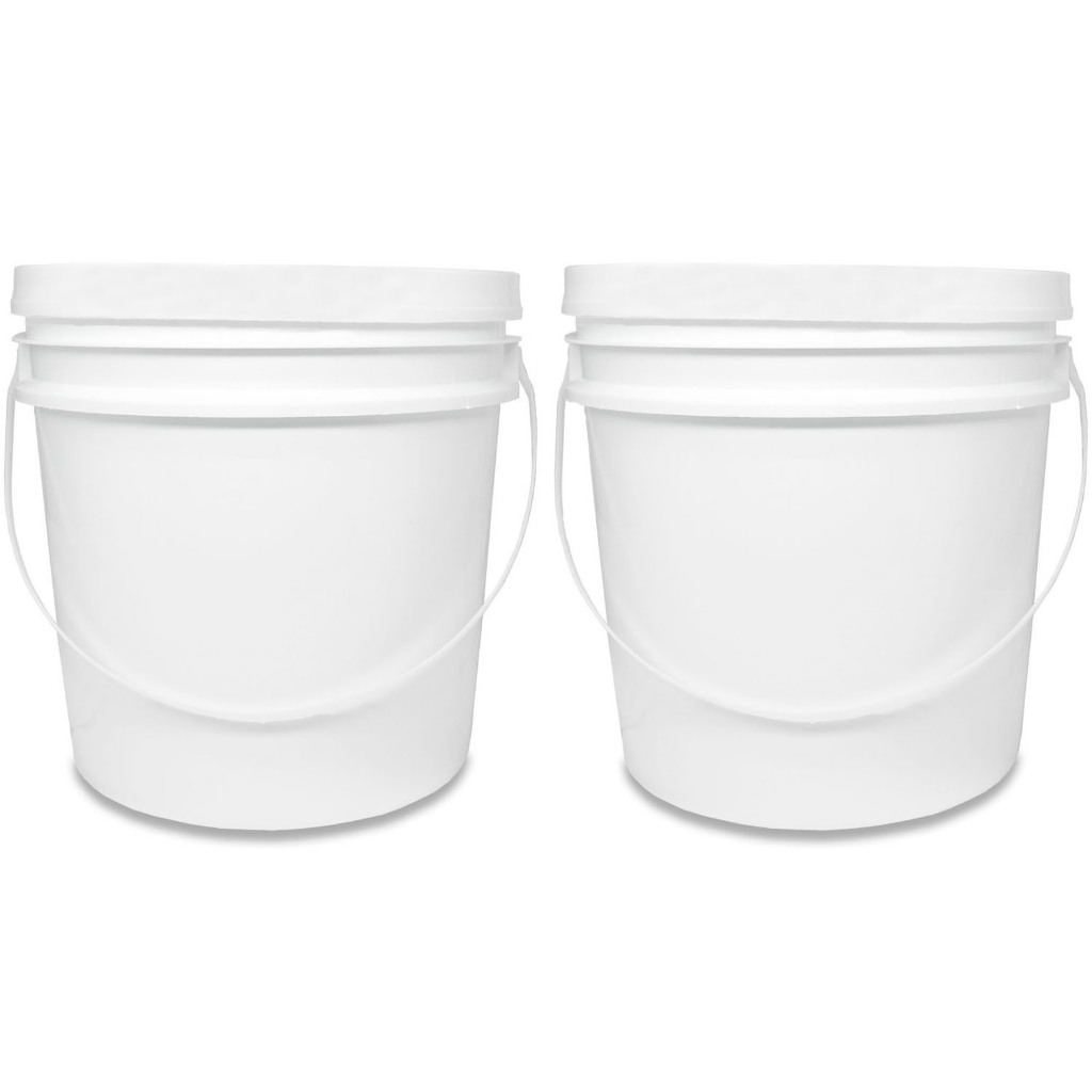 Kit 02 Baldes Plástico 10L Tampa Hermética Alça Plástica Industrial Atóxico Armazenamento Alimentos