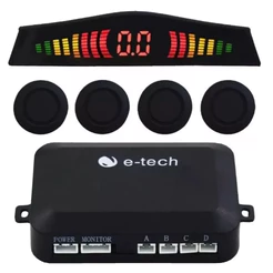 Sensor De Estacionamento Emborrachado Para Parachoque de Ferro Cor Preto 4 Pontos E-Tech