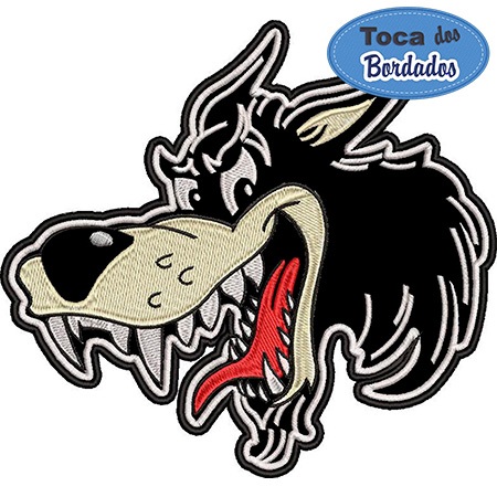 Patch Bordado Lobo Wolf Comics 19x20,5 cm - Cód.1784 motociclista