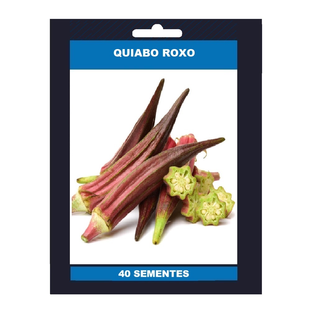40 SEMENTES DE QUIABO ROXO em Oferta na Shopee