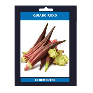 40 SEMENTES DE QUIABO ROXO em Oferta na Shopee