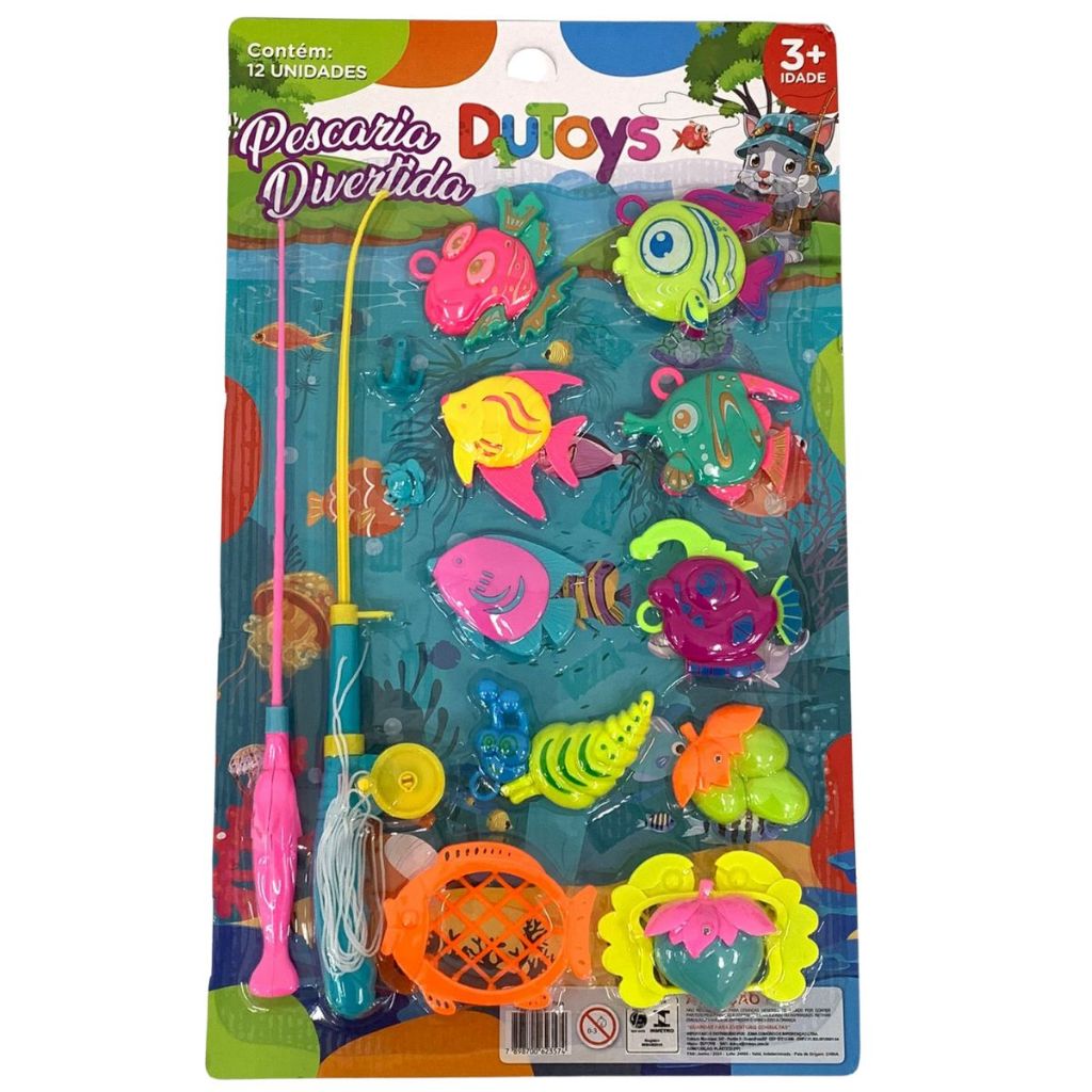 Jogo Pega Peixe Pescaria De Brinquedo Peixes Varinha Brinquedo Crianças Pescaria Jogos 12pçs em Oferta na Shopee