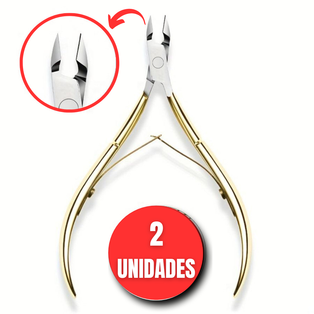 Kit 2 Alicates de Unha Profissionais Aço Inoxidável Corte de Cutículas Alta Resistência e Precisão