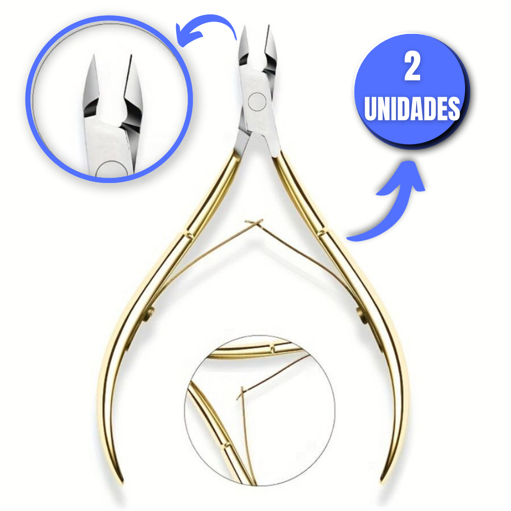 Kit com 2 Alicates de Unha Profissional Cortador de Cutículas em Aço Inoxidável para Manicure