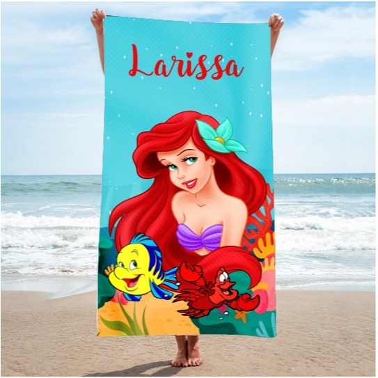 Toalha de Banho  Praia e Piscina Infantil  Personalizada com seu nome ou apelido em Oferta na Shopee