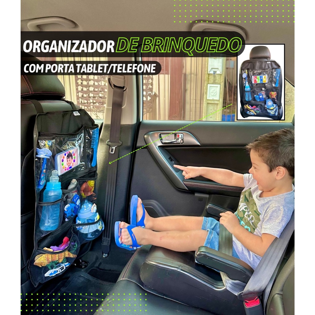 Porta Brinquedo para Carro COM Porta TABLET/TELEFONE/IPHONE porta objetos Veicular