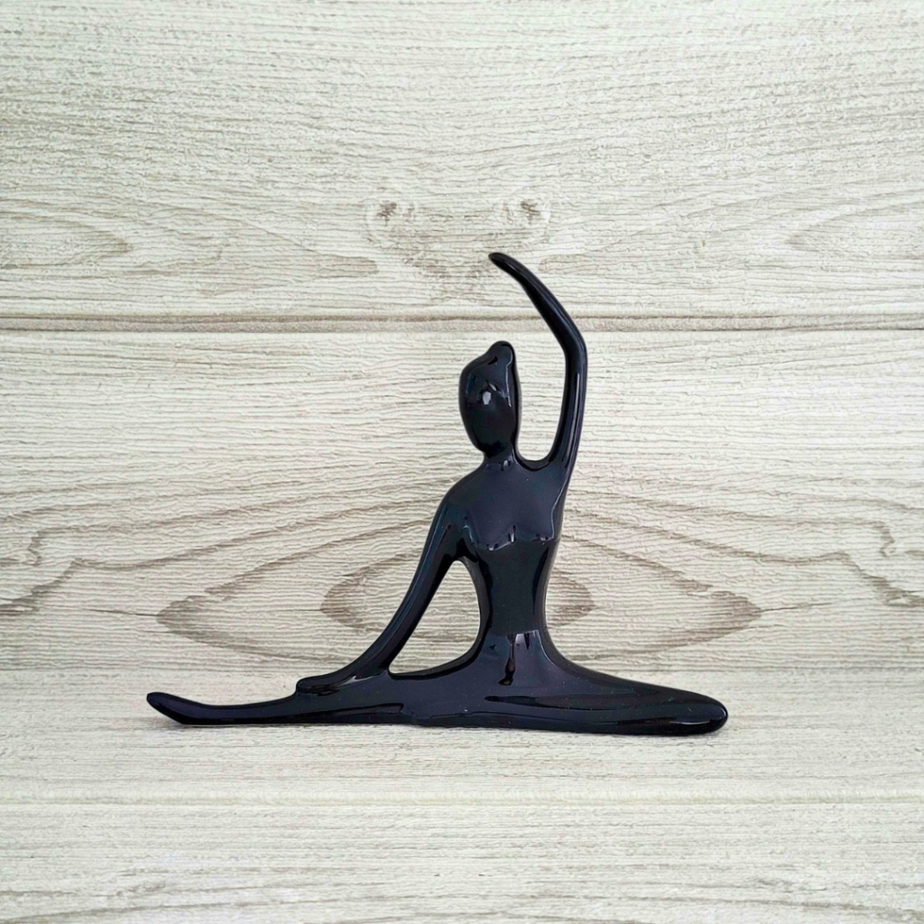 Imagem Estátua Enfeite Decorativo Luxo Meditação Namaste Posições De Yoga Em Cerâmica