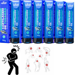 Combo 6 Cremes Cartilagem de Tubarão Apinil 150g Anti-Inflamatória em Oferta na Shopee