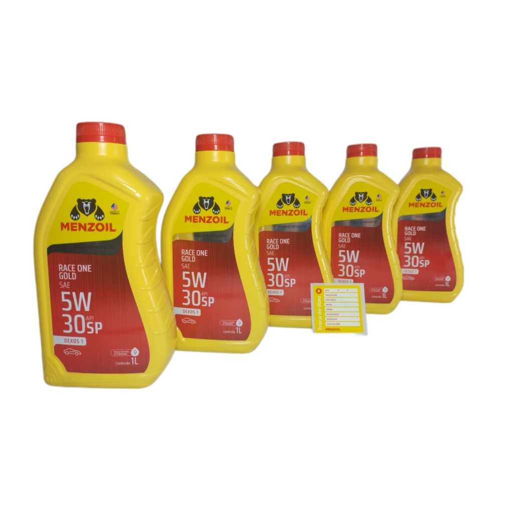 Kit Óleo Motor 5 Litros 5w30 API SP Sintético Menzoil em Oferta na Shopee