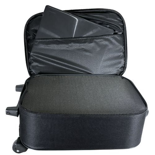 Mala Case maleta WEST simples para materiais fotograficos com Rodas espaço notebook 50x35x15