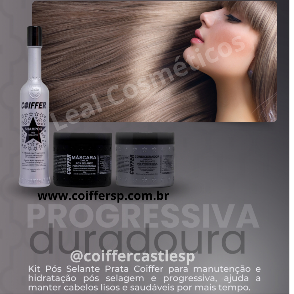 Kit Shampoo e Condicionador pós progressiva Coiffer 3 Passos Para Prolongar Sua Progressiva/Selante/Quimica