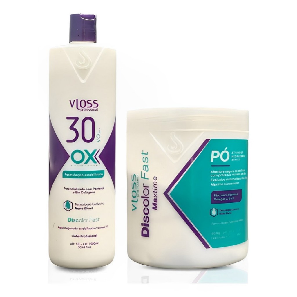 Vloss Pó Descolorante Discolor Fast Branco +OX 30v