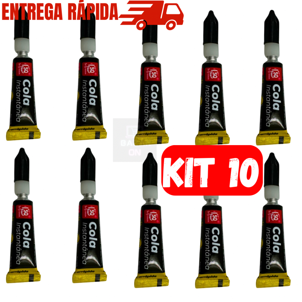 Kit 10 Super Cola Instantânea Cola Madeira Metal Plástico Couro Bonder Cola Tudo