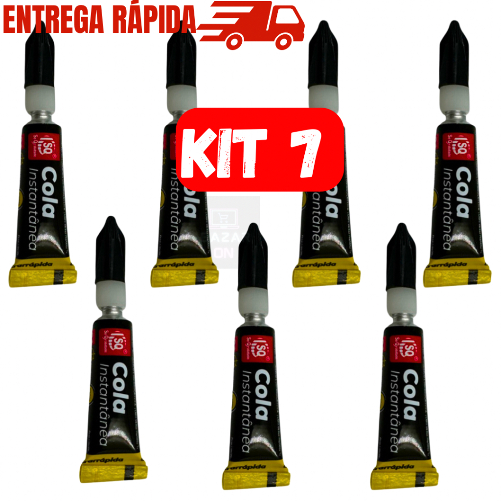 Kit 7 Super Cola Instantânea Cola Madeira Metal Plástico Couro Bonder Cola Tudo
