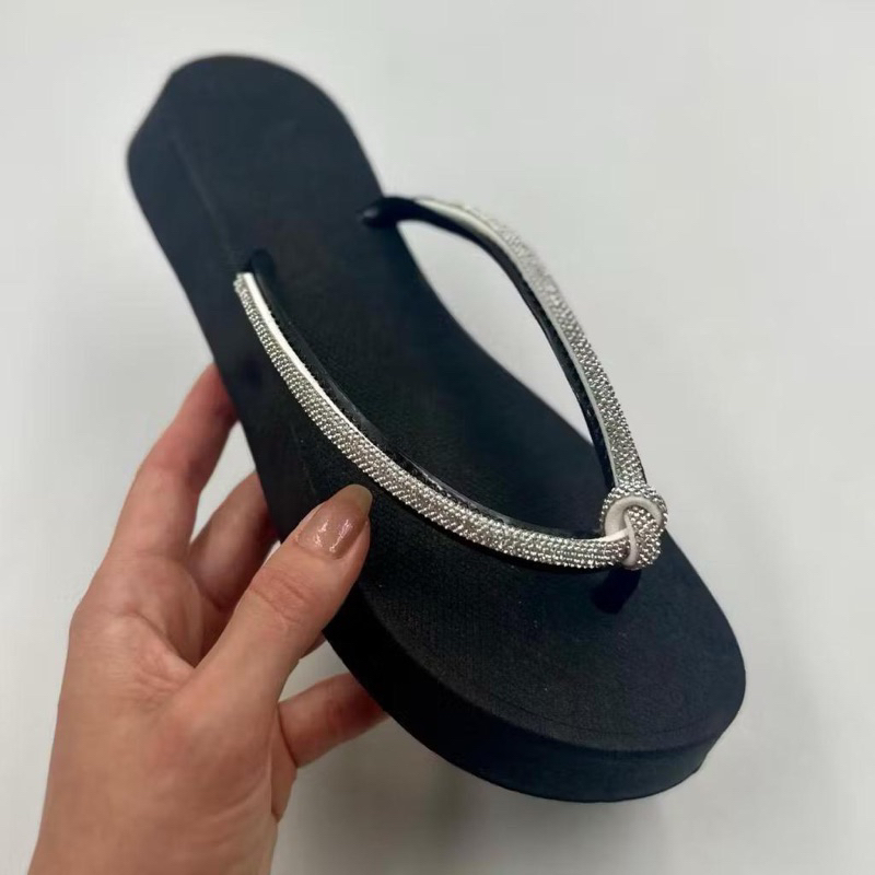 Chinelo Chinela Rasteirinha Plataforma Strass feminino Muito Confortável