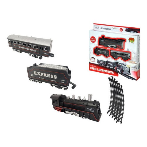 Trem Locomotiva Ferrorama 2 Vagoes Com Som E Luz  - Completo