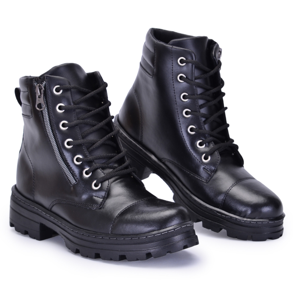 Bota Feminina Coturno Ziper Cano Curto Botina Promoção