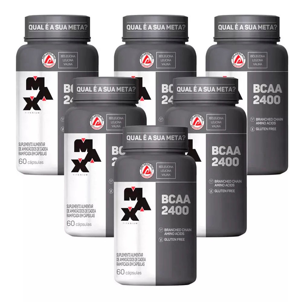 Kit 6x Bcaa 2400mg - 60 Cápsulas cada - Max Titanium