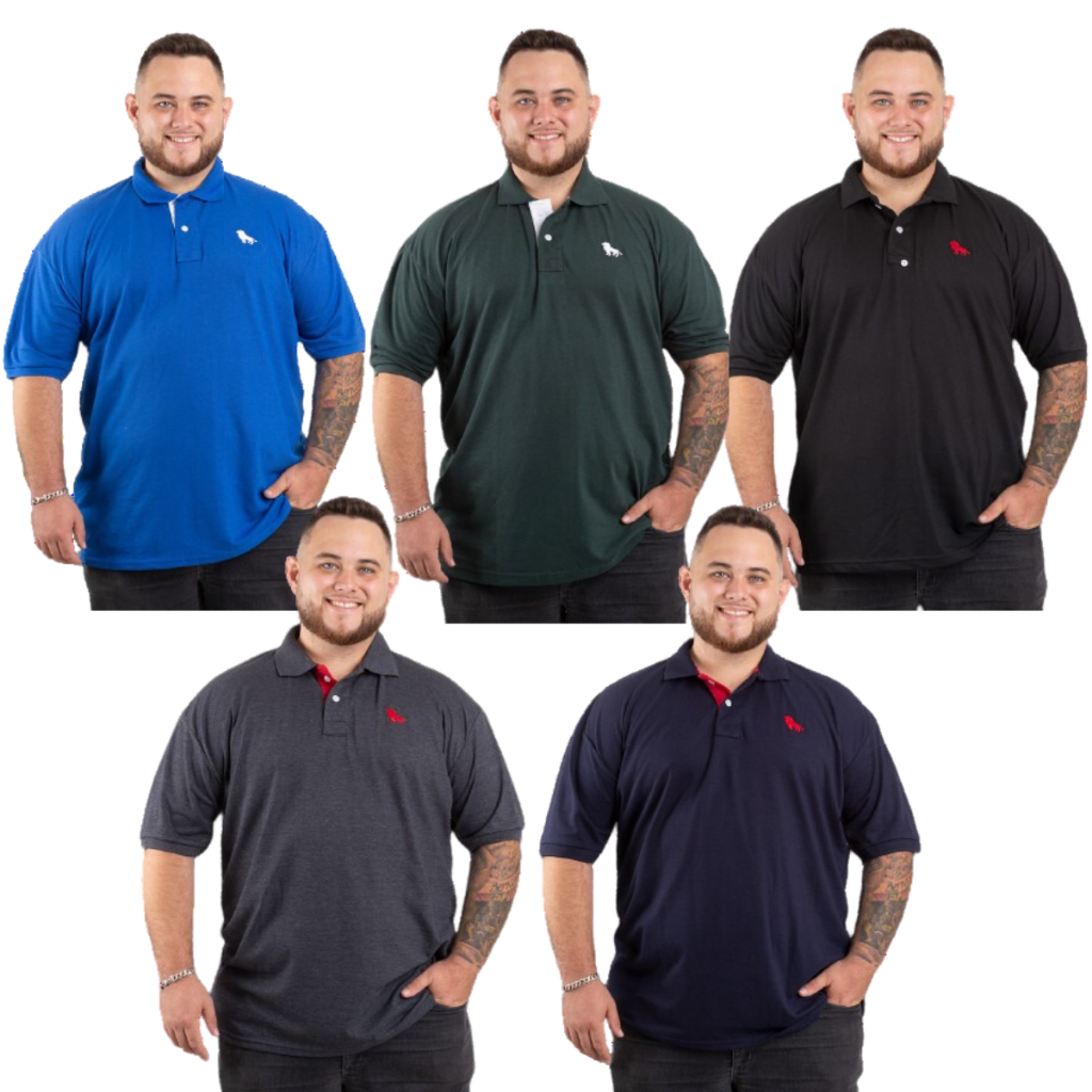 kit 5 pecas camisas polo masculina g4 g5 plus size extra grande em Oferta na Shopee
