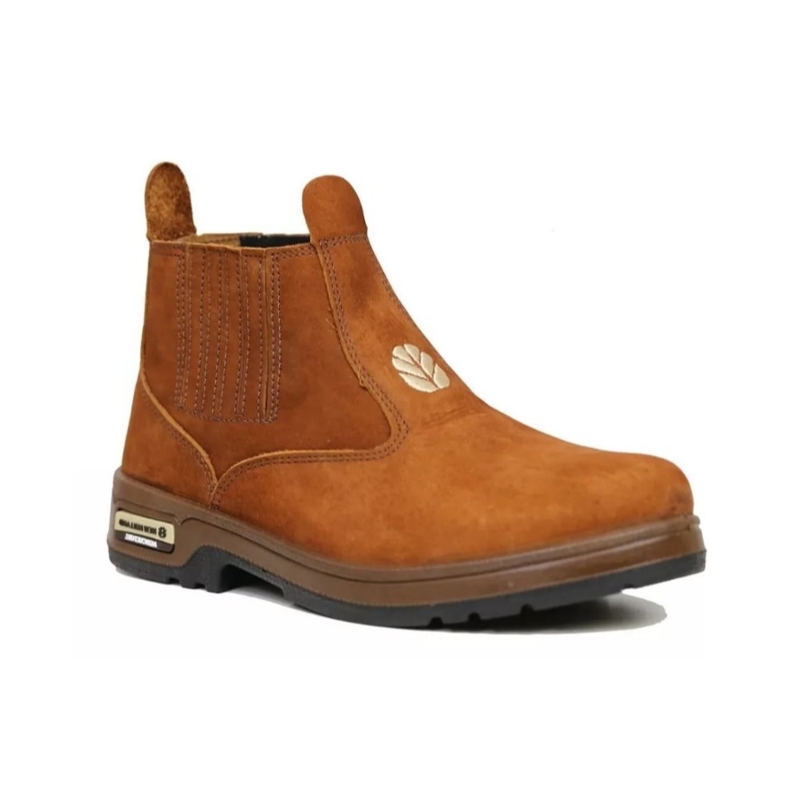 Botina New Holland Marrom Nobuck Casual Bota Unissex Couro trabalho