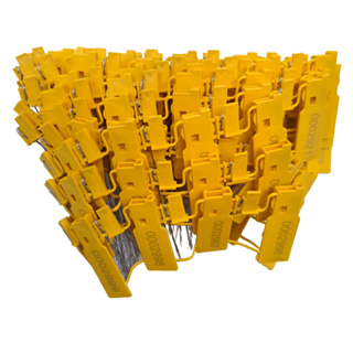 100 LACRES numerado seguro ARAME TORCIDO POLIPROPILENO 30CM AMARELO em Oferta na Shopee