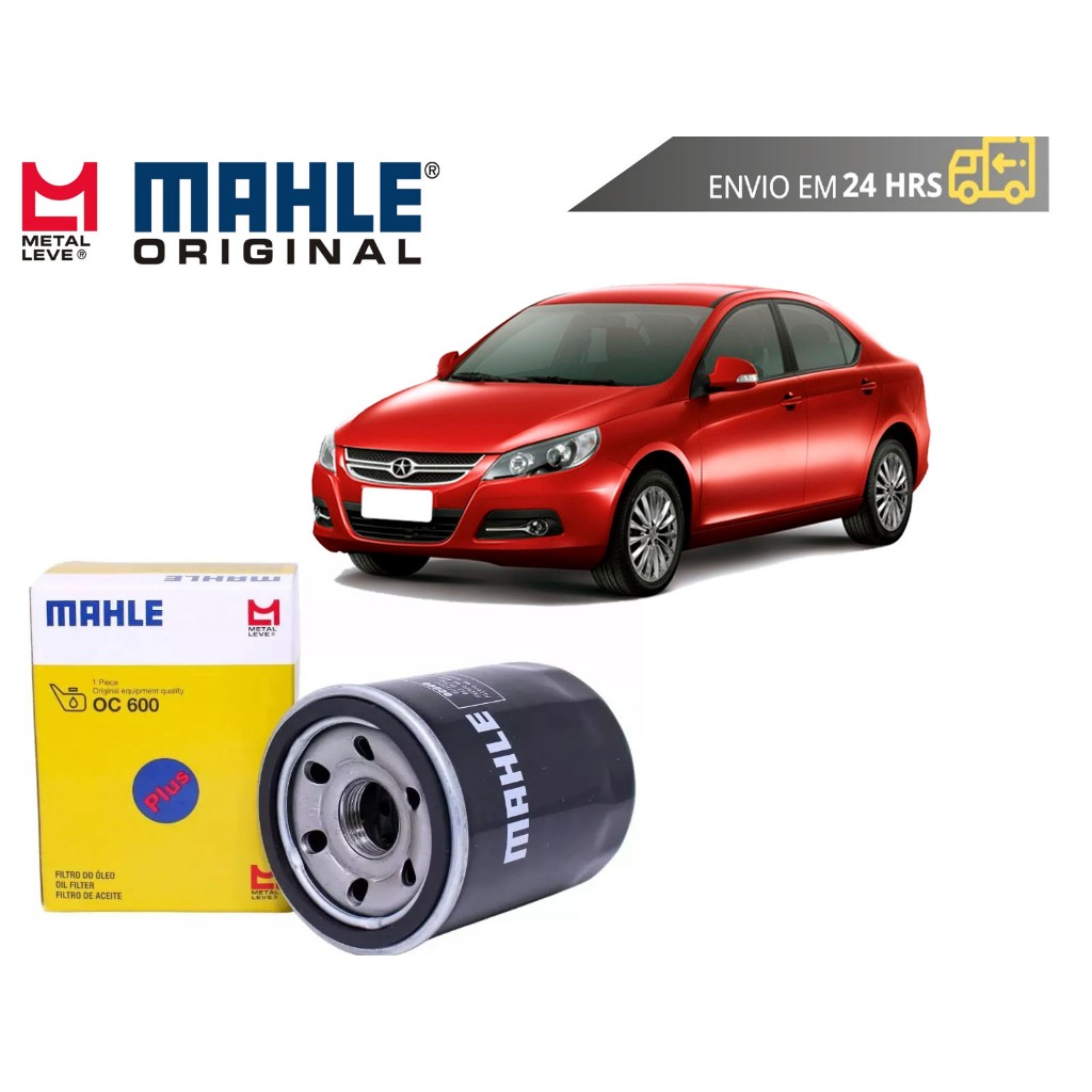 Filtro de Óleo Jac J5 1.5 2011 a 2017 Original Mahle Metal leve