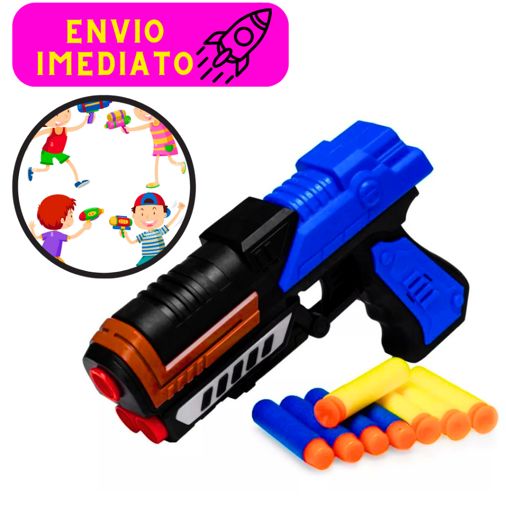 Brinquedo Lança Dardos 2 em 1 Plástico Pistola Segurança e Diversão Nerf Arminha Diversão Garantida