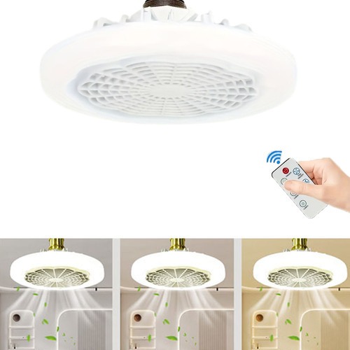 Ventilador de Teto com Luz Silencioso Controle Remoto Instalação Fácil Bivolt para Pequenos Espaços em Oferta na Shopee