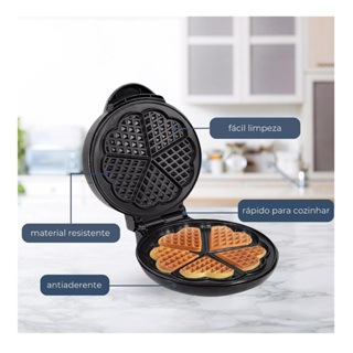 Máquina de Waffle com Formato de Corações 5 em Oferta na Shopee