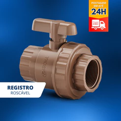 Registro De Esfera PVC Roscável Com União KRONA