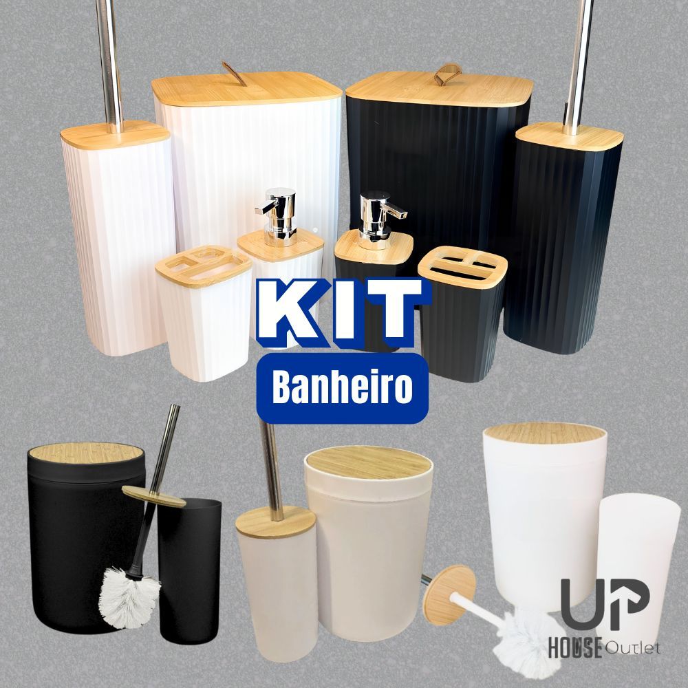 Kit Banheiro Decorada Bambu Moderno Conjunto Casa Lavabo Multiuso - 2/4 Peças