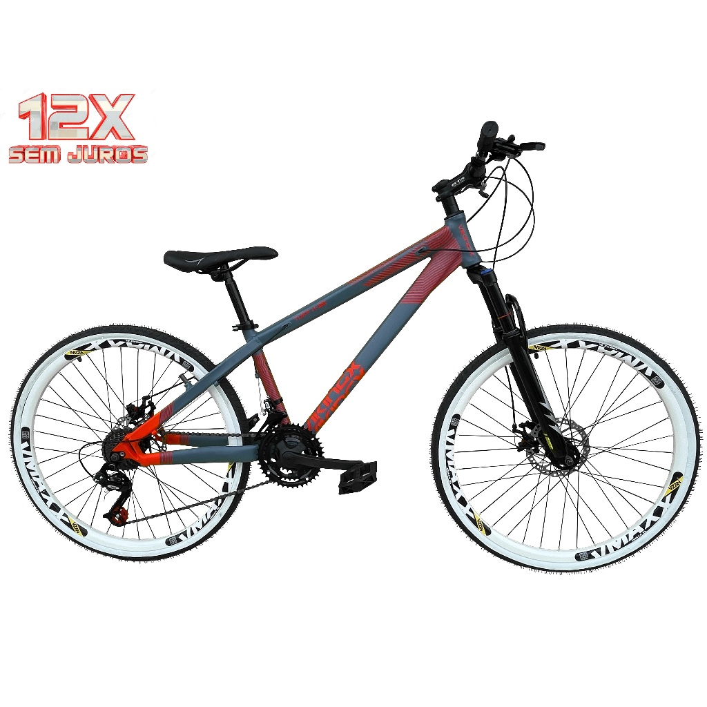 Bicicleta Aro 26 Vikingx Tuff X25 X30 X35 Downhill 21v Freeride Freio Hidráulico (óleo) Vmaxx DH
