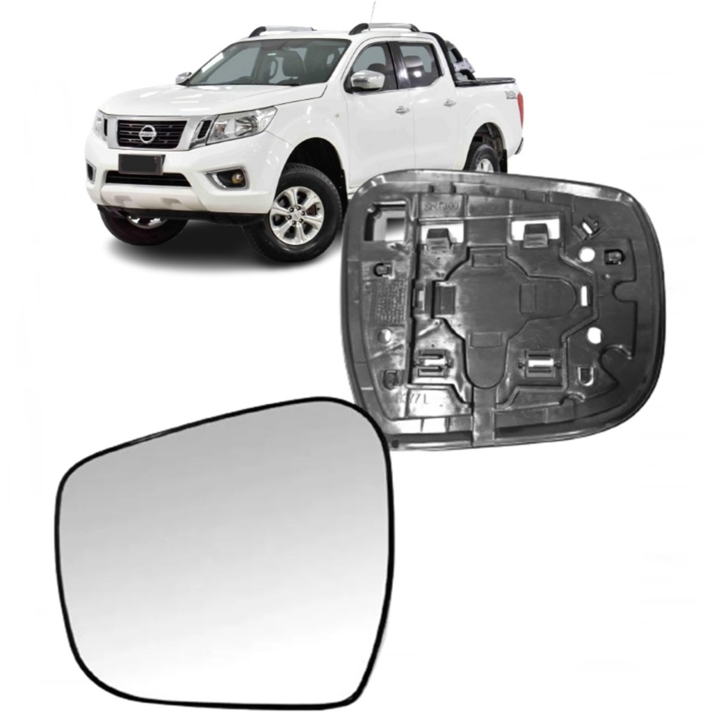 Subconjunto Lente Base Retrovisor Nissan Frontier 2017 Até 2021 Base Quadrada