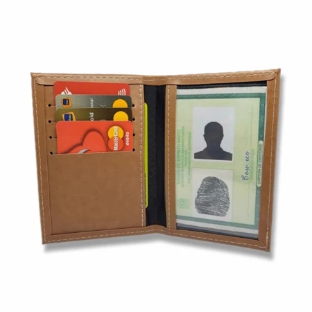 Carteira de Couro Porta Cartões RG CNH Porta Documentos Cédulas em Oferta na Shopee
