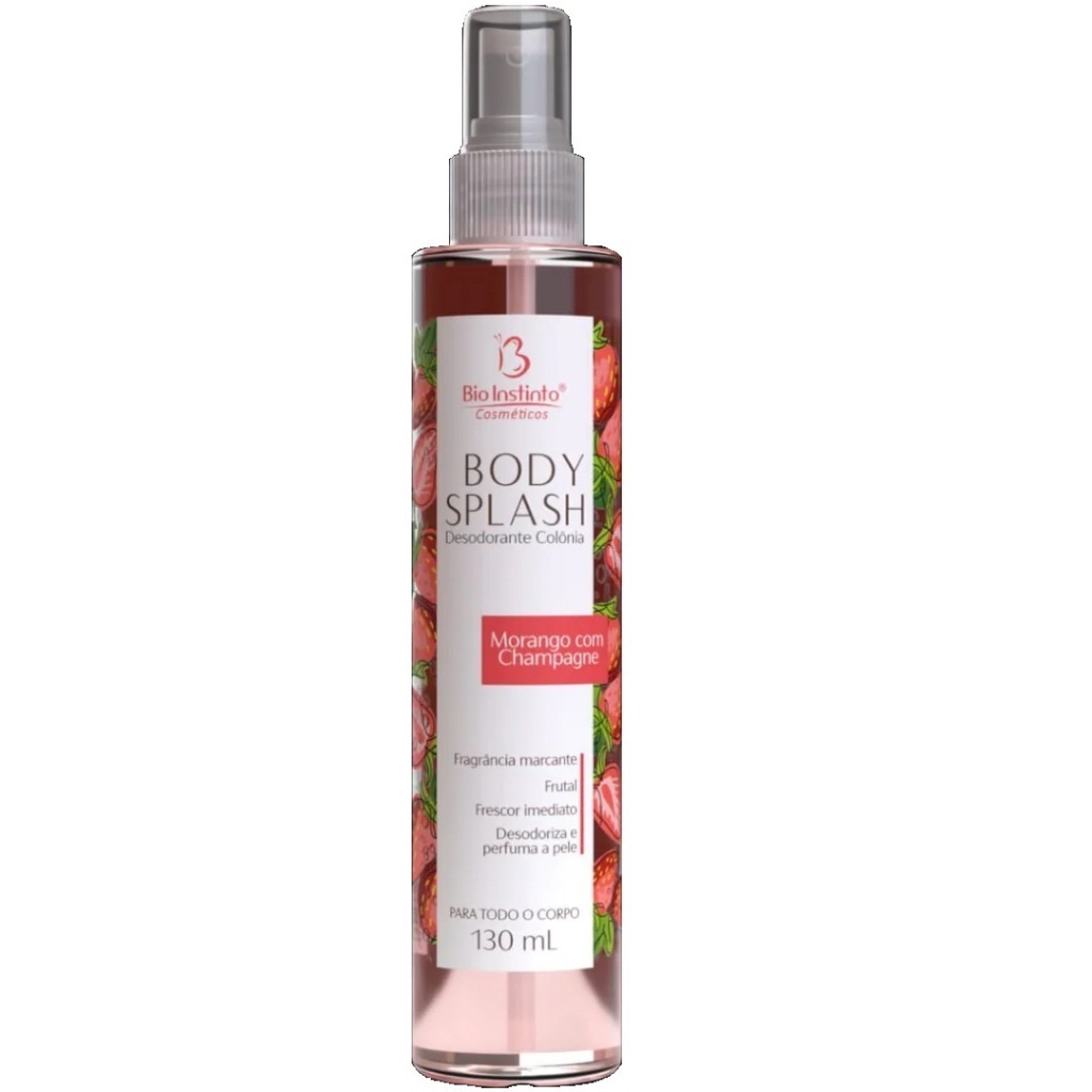 Desodorante Colônia Body Splash Morango com Champagne 130ml BIO INSTINTO