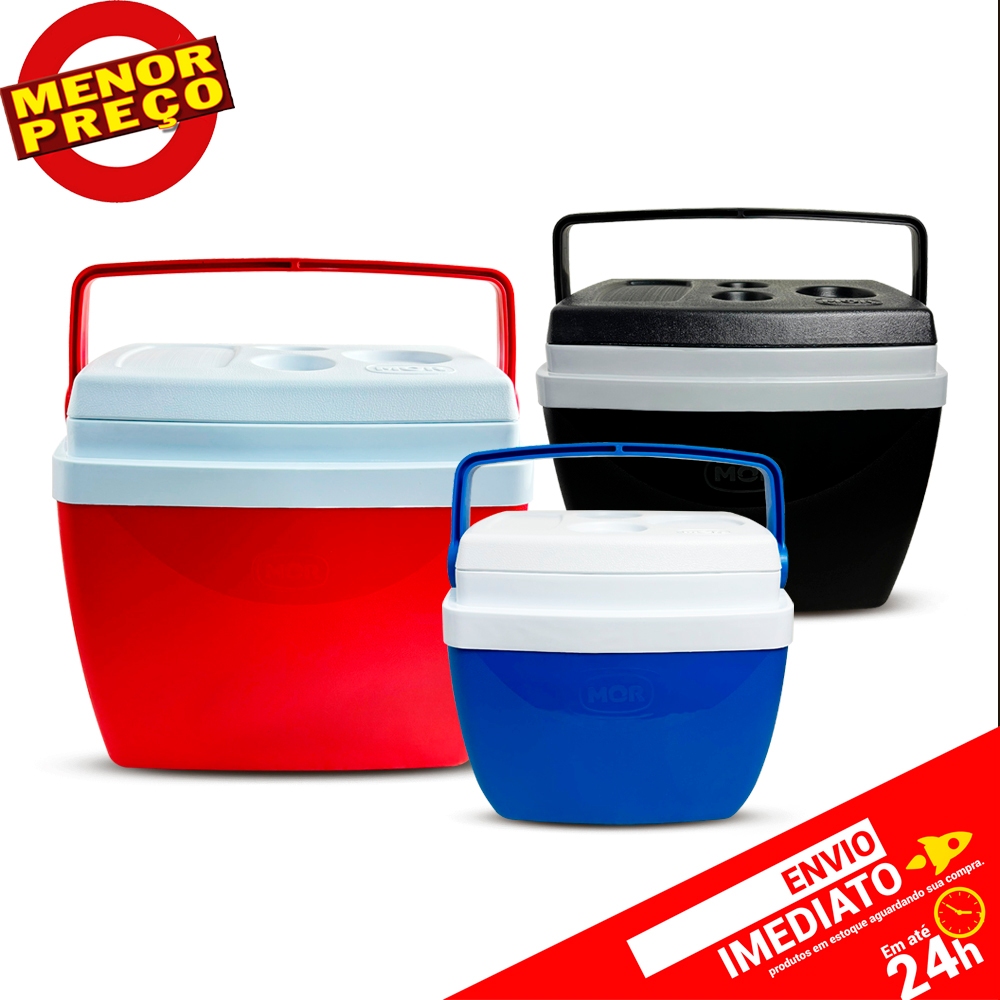 Caixa Térmica Cooler Praia Piscina Pesca Conserva Alimentos Bebidas Remédio Culler Pequeno Médio e Grande 12 18 26 e 34 Litros