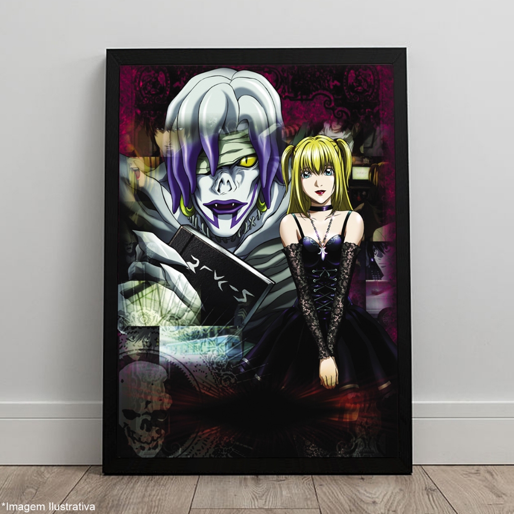 Quadro Death Note Anime L Ryuk Light Misa Setup Gamer Pôster Moldura A4 e A3