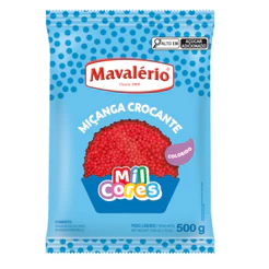 Confeito Miçanga Crocante Vermelha Mil Cores 500g Mavalério