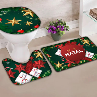 Kit Tapetes para Banheiro Natal Antiderrapante - Diversas Estampas