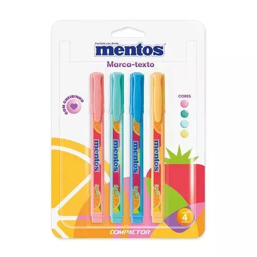 Marca-Texto Destaq Mentos c/4 - Compactor em Oferta na Shopee